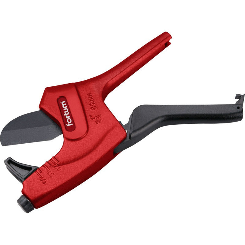 FORTUM műanyagcső vágóolló, max.: 64mm, (PVC, PPR, PP, PE, PEX, PB, PVDF csövekhez)