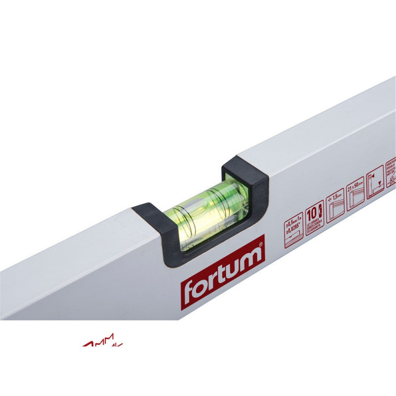 FORTUM vízmérték 0,5mm/m pontos ( alu.), elektronikusan kalibrált libella FORTUM; 600mm