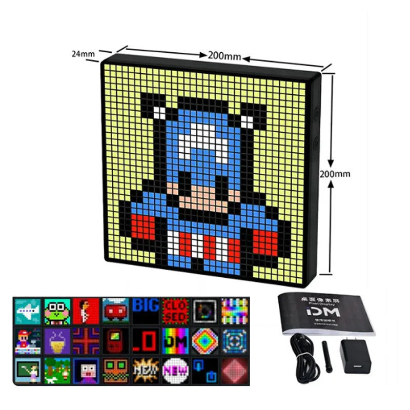 Gamer asztali digitális LED kijelző aplikációs vezérléssel - 16x16 pixel