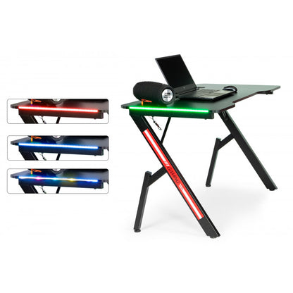 Gamer íróasztal LED világítással - Gaming asztal PC-hez - Játékos íróasztal