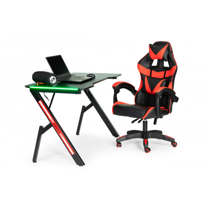 Gamer íróasztal LED világítással - Gaming asztal PC-hez - Játékos íróasztal