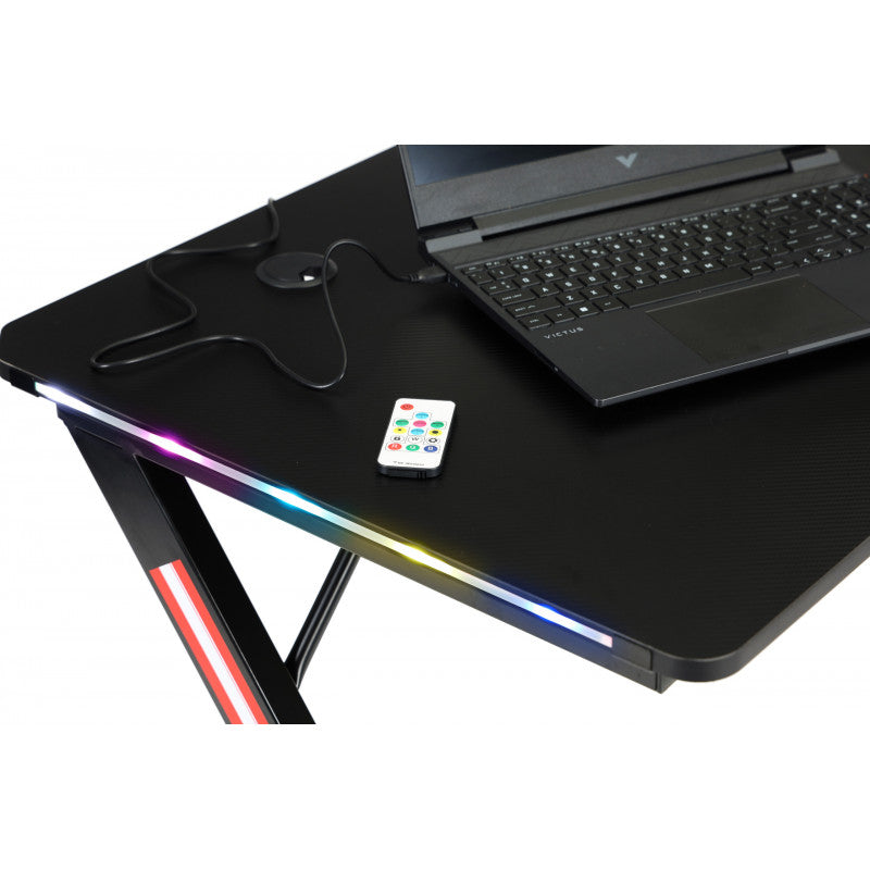 Gamer íróasztal LED világítással - Gaming asztal PC-hez - Játékos íróasztal