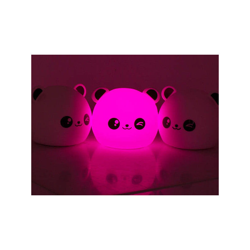 Gyerek LED éjjeli lámpa színes panda érintős.