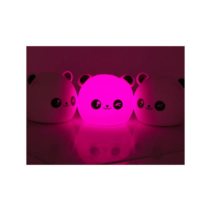 Gyerek LED éjjeli lámpa színes panda érintős.