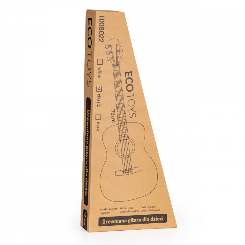 Gyermek nagy fa gitár 6 húros ECOTOYS - játékos hangszer, gyermek gitár, fa hangszer