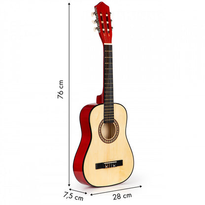Gyermek nagy fa gitár 6 húros ECOTOYS - játékos hangszer, gyermek gitár, fa hangszer