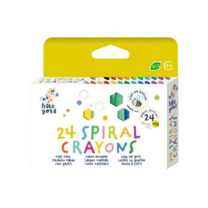 Haku Yoka spirálozott felületű, színes méhviaszos zsírkréta - 24 darab