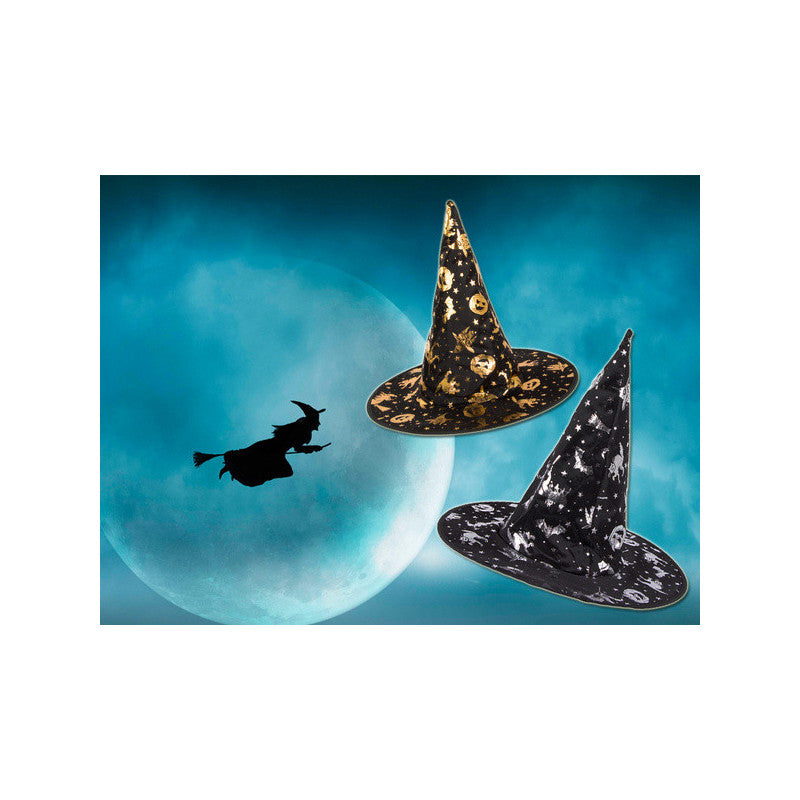 Boszorkánykalap Halloween ünnepre - fekete, csúcsos, varázslatos, kiegészítő, női, gyerek, cosplay, jelmez