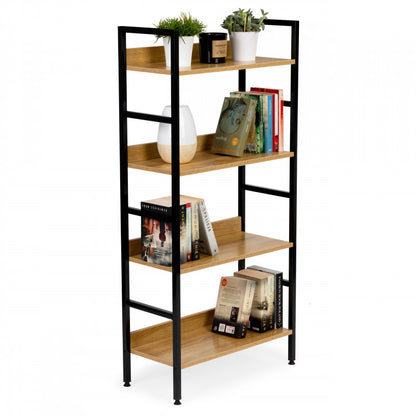 Indusztriális fa könyvespolc loft könyvespolc - olcsó ár, modern design, masszív fa, nagy tárolókapacitás