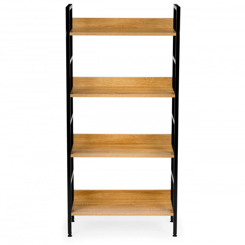 Indusztriális fa könyvespolc loft könyvespolc - olcsó ár, modern design, masszív fa, nagy tárolókapacitás