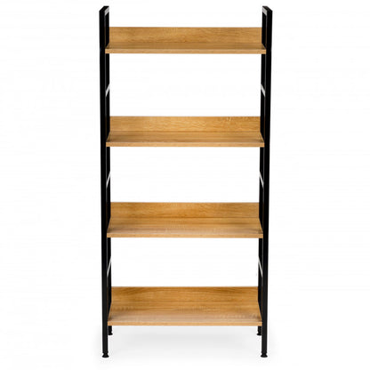 Indusztriális fa könyvespolc loft könyvespolc - olcsó ár, modern design, masszív fa, nagy tárolókapacitás
