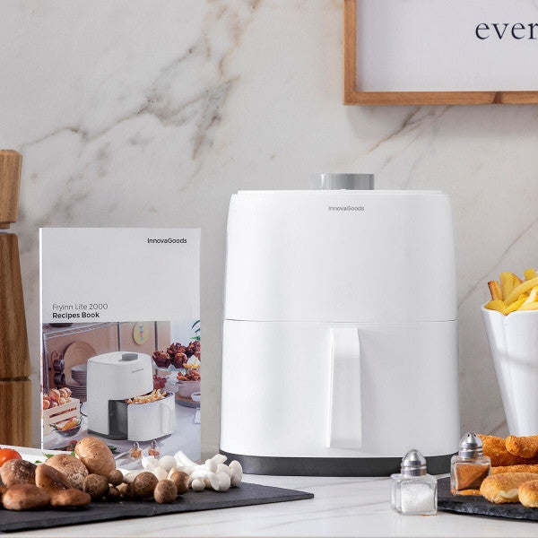 Innovagoods Fryinn Lite 2000 fehér színű air fryer, forró levegős olaj nélküli sütő 2 L