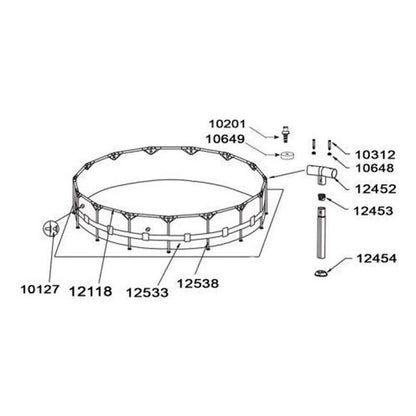 INTEX Prism fémvázas medence talp, 305 és 366 cm, 6 db / csomag (12454)