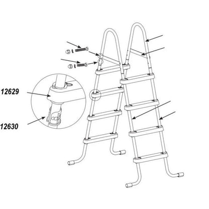 INTEX szürke biztonsági medence létra létrafoka, 97 - 132 cm magas létrához (12629)