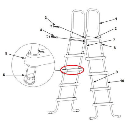 INTEX szürke biztonsági medence létra létrafoka, 97 - 132 cm magas létrához (12629)