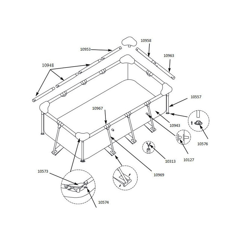 INTEX T alakú fémvázas medence összekötő elem (10967A) - újratöltve