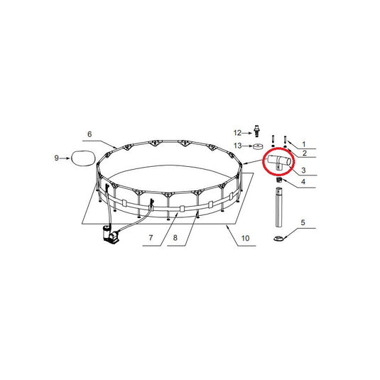 INTEX T alakú összekötő elem Prism fémvázas medencékhez, 396-488 cm széles (12802)