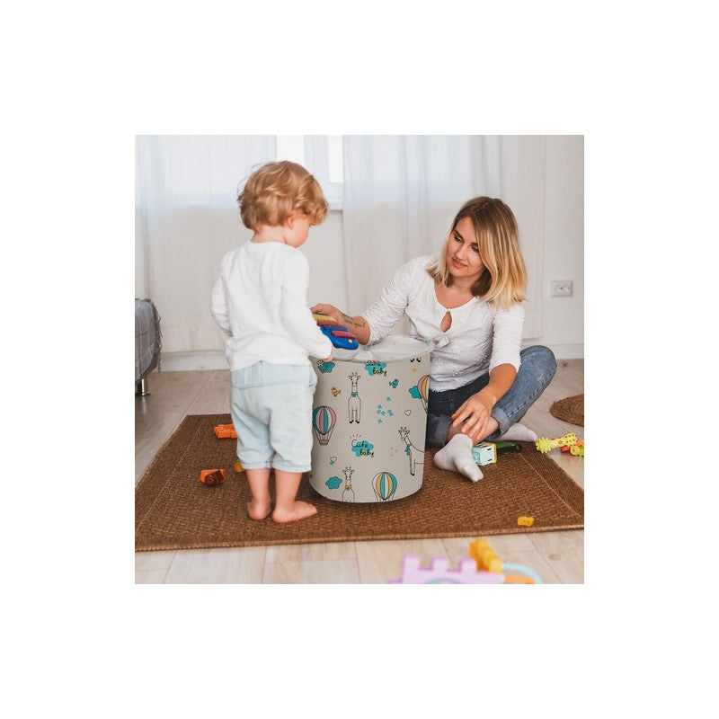 Játéktároló kosár Kruzzel 22013 - gyerek játéktároló, színes játéktároló, praktikus játéktároló, játéktároló doboz
