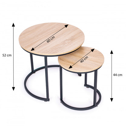 Kerek Loft dizájn kávésasztal szett, 2 db