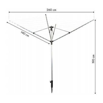 Kerti ruhaszárító 260 cm + csavarfedél