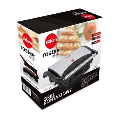 Kontakt grill, pirító ELDOM GK120 ROSTEE 1000W - sütő, toast, grill, 1000W, kontakt grill