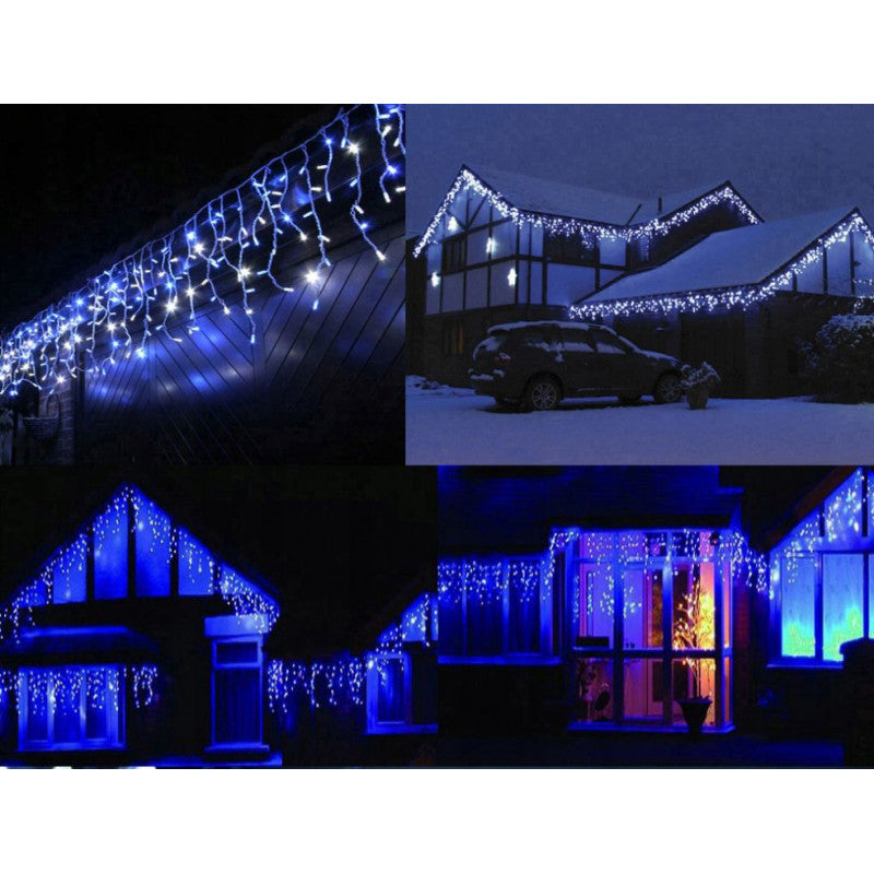 Kültéri dekorációs karácsonyi fényfüzér 500db LED 19m-es függöny - karácsonyi dekoráció, kültéri fények