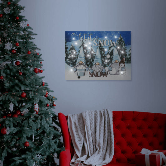 "Let it snow" LED-es fali hangulatkép