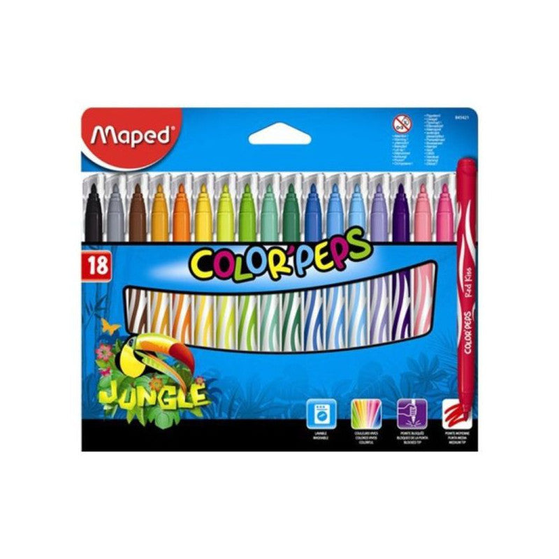 Maped Color Peps Jungle kimosható filctoll készlet - 18 db