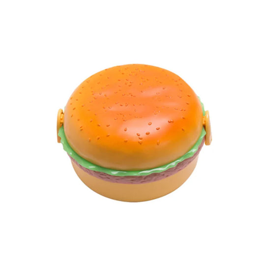 Mikrózható hamburger formájú kétemeletes uzsonnás doboz