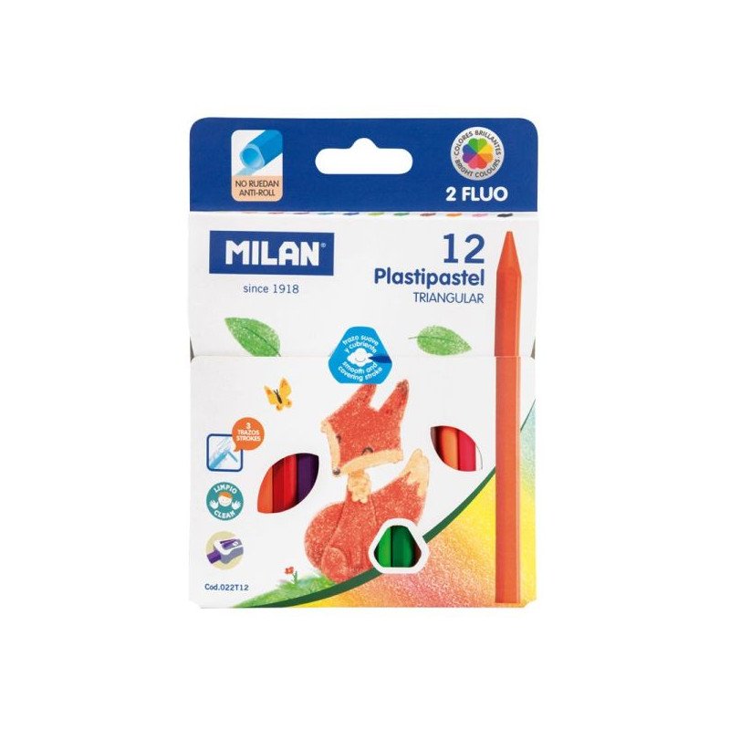 Milan háromszögalakú zsírkréta készlet - 12 darab