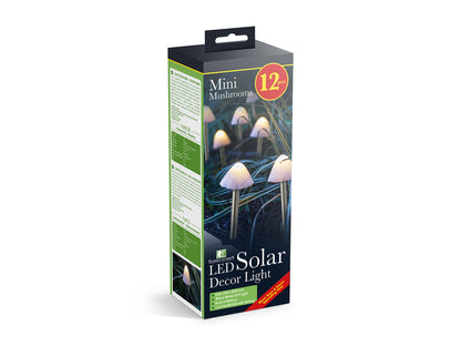 Gomba alakú mini LED-es szolár lámpa 12 db-os