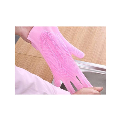 Mosogatós kesztyű szilikon konyhai súrolóval