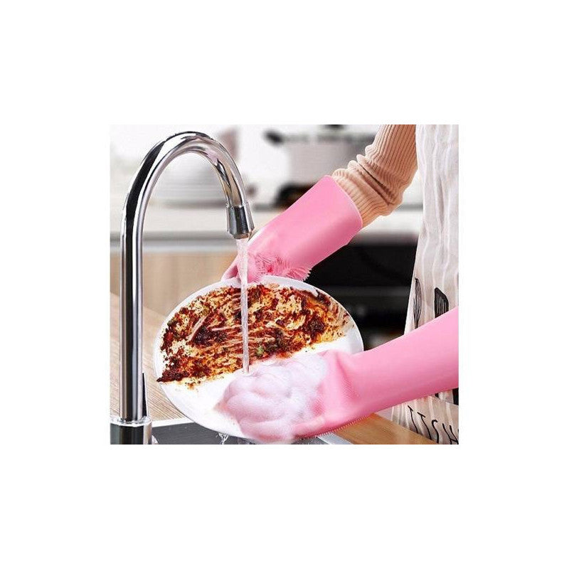 Mosogatós kesztyű szilikon konyhai súrolóval