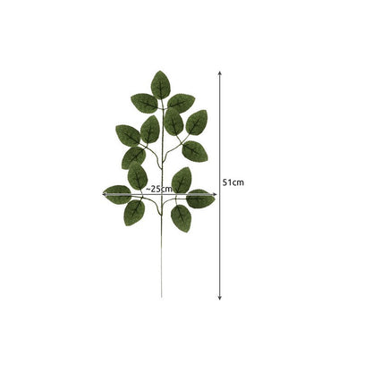 Műlevél 47cm - 12 darab szett. Kerti dísznövények, dekoráció, zöld levelek, beltéri és kültéri használatra.