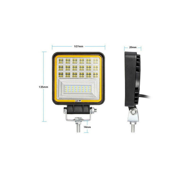 Led munkalámpa 42 LED-del és halogén izzóval 126W 12V-24V Cree technológiával