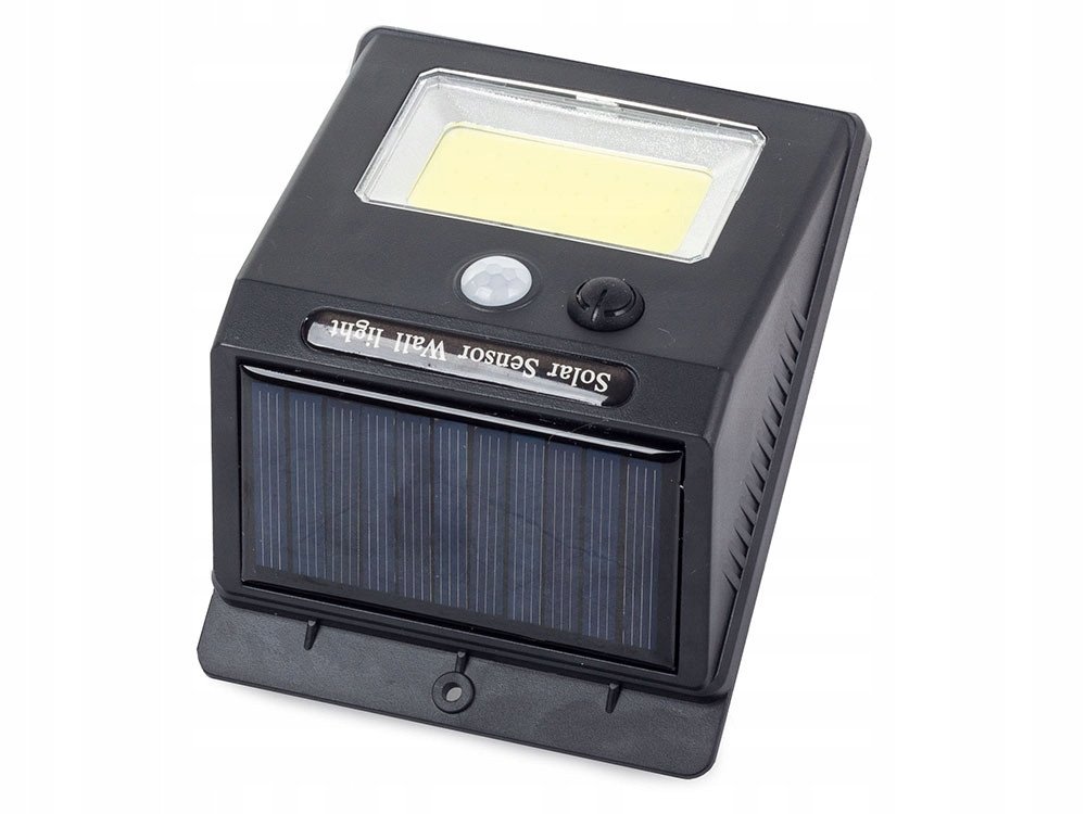 Napelemes kültéri led fali lámpa cob mozgásérzékelővel vízálló 350 lumen