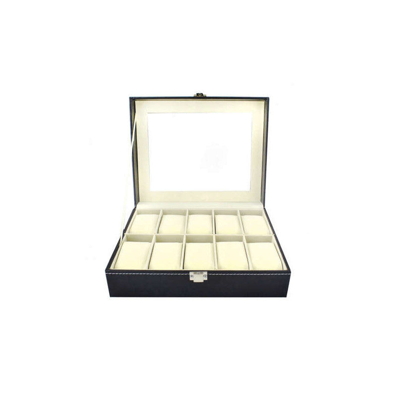 Óra tároló 10 rekeszes - óratartó doboz - karóra tároló - óra szekrény - óra doboz - óratartó rekeszekkel