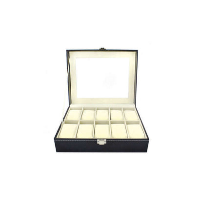 Óra tároló 10 rekeszes - óratartó doboz - karóra tároló - óra szekrény - óra doboz - óratartó rekeszekkel