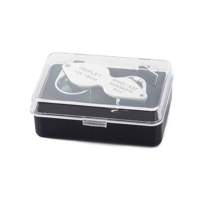 Hajtogatható zseblámpa nagyító 10x 20x acél