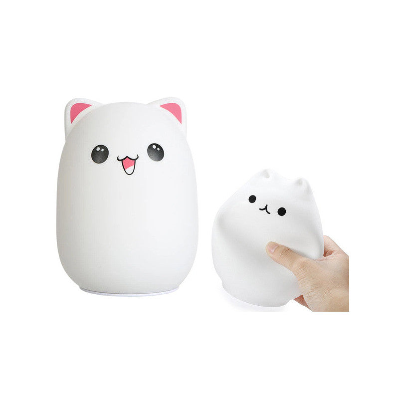 RGB távirányítós LED macska éjszakai fényző - távirányítós RGB LED macska éjszakai lámpa