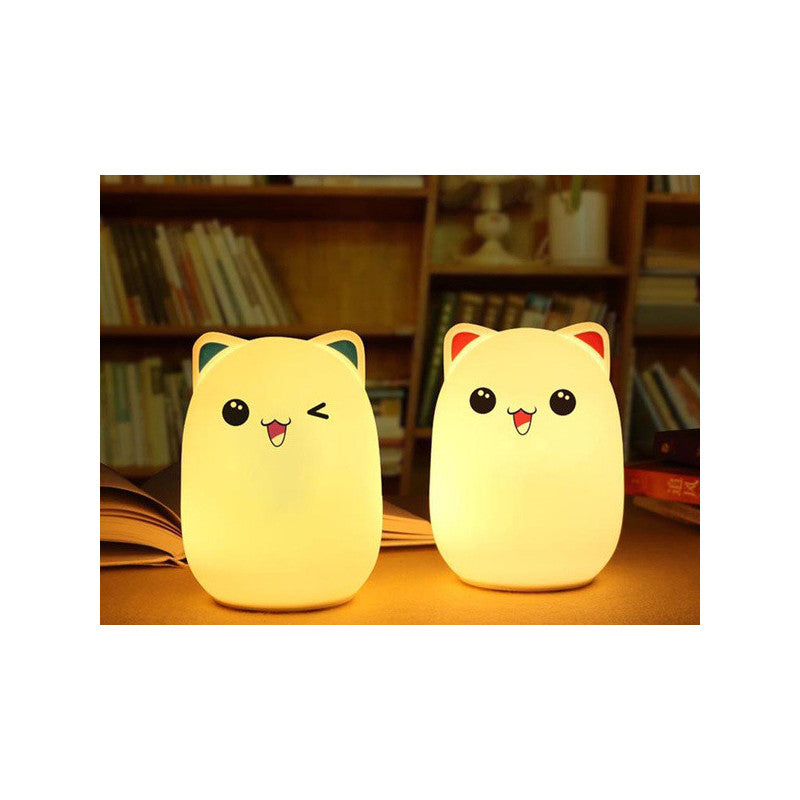 RGB távirányítós LED macska éjszakai fényző - távirányítós RGB LED macska éjszakai lámpa