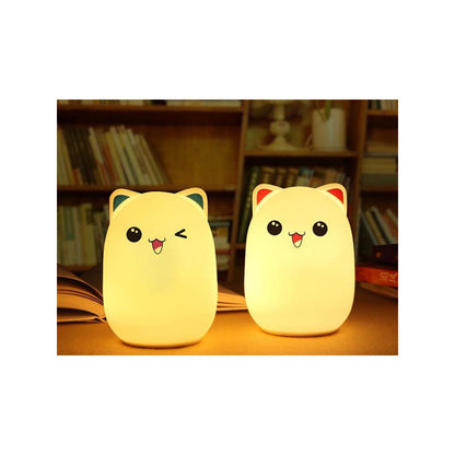 RGB távirányítós LED macska éjszakai fényző - távirányítós RGB LED macska éjszakai lámpa