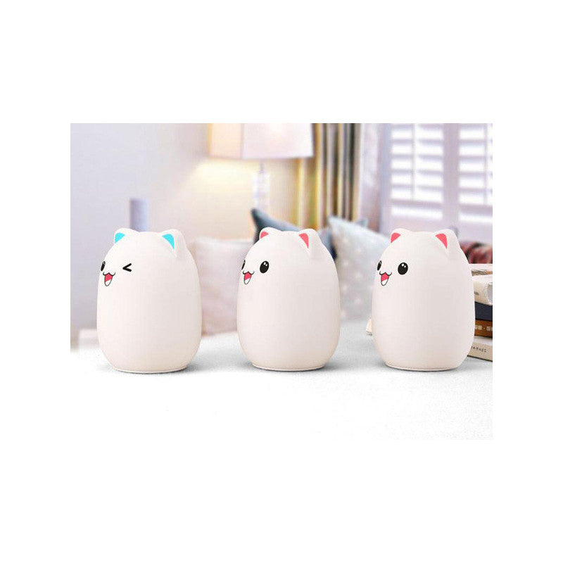 RGB távirányítós LED macska éjszakai fényző - távirányítós RGB LED macska éjszakai lámpa