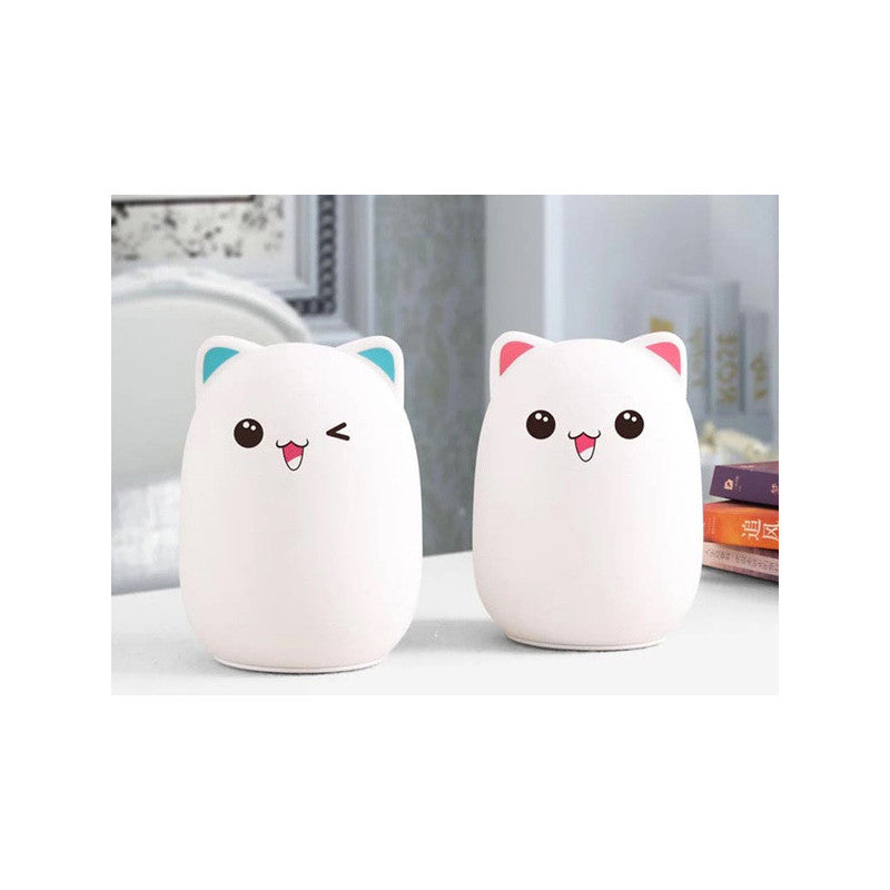 RGB távirányítós LED macska éjszakai fényző - távirányítós RGB LED macska éjszakai lámpa