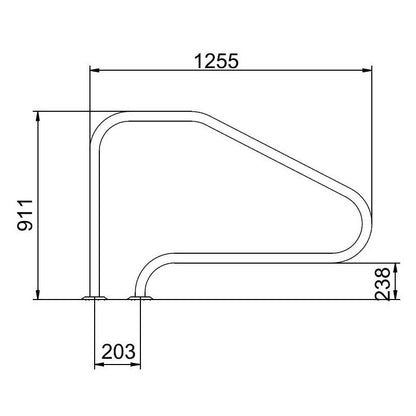 Rozsdamentes korlát, FX-01, AISI316, 911 x 1255 mm, 1 darabos kiszerelés, modern design, magas minőségű anyagból