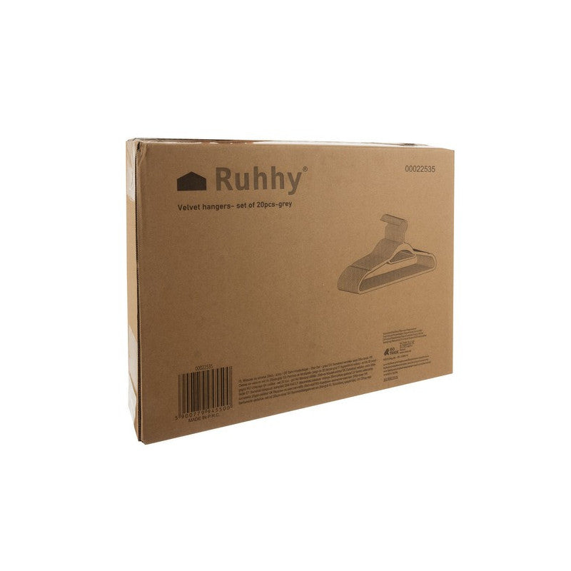 Ruhaakasztó 20 darab - szürke Ruhhy 22535