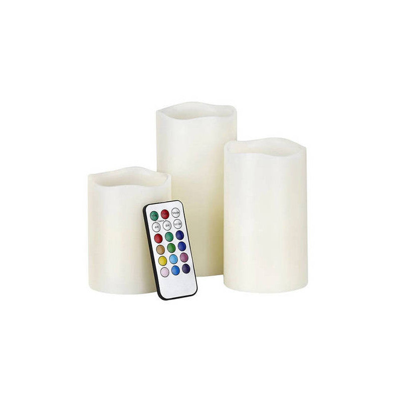 Színes LED gyertyák távirányítóval, 3 db, 12 színben