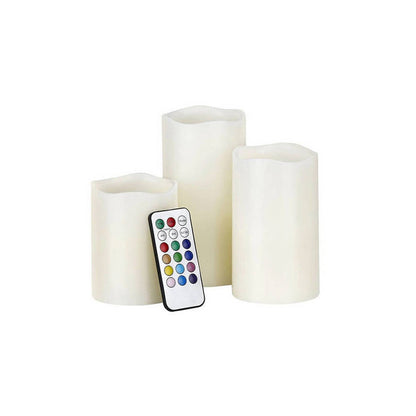 Színes LED gyertyák távirányítóval, 3 db, 12 színben
