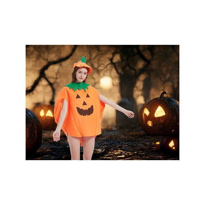 Tök jelmez álca Halloween-ra - gyerek és felnőtt méretben, aranyos narancssárga tök designnal, kiegészítőkkel.