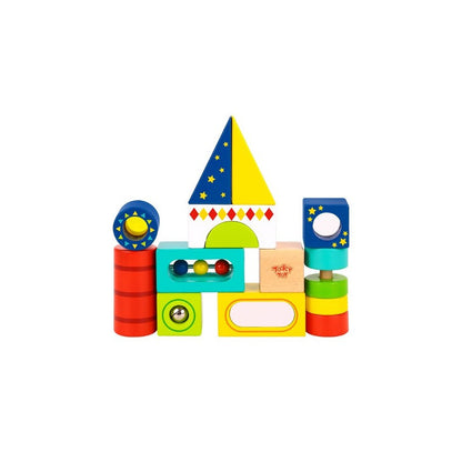 Tooky Toy: Szenzoros építőjáték különleges elemekkel - 13 db-os
